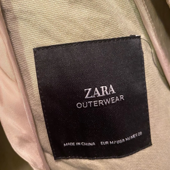 Zara Wrinkle Look Button Down Trench Coat w/ Adjustable Sleeves Strap | NWT - Picture 7 of 10